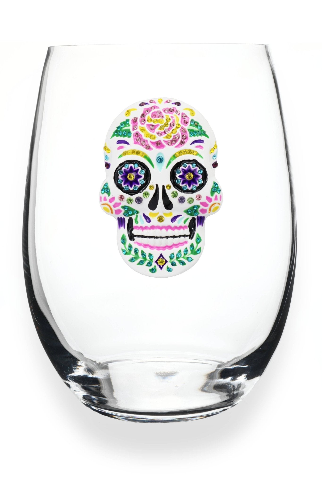 Sugar Skull Stemless Wine Glass - HER Home Design Boutique